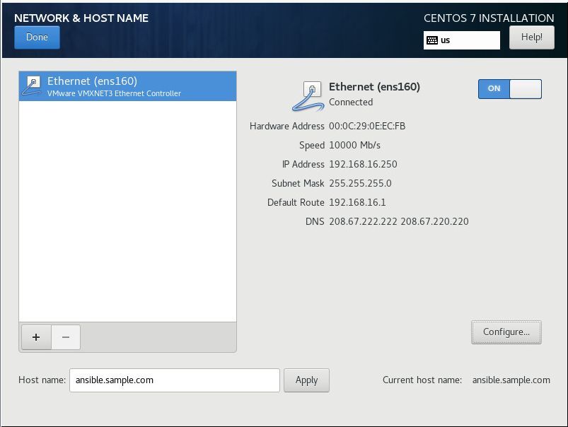 CentOS 7 - Enable Networking