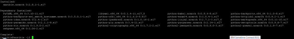 Ansible installation success